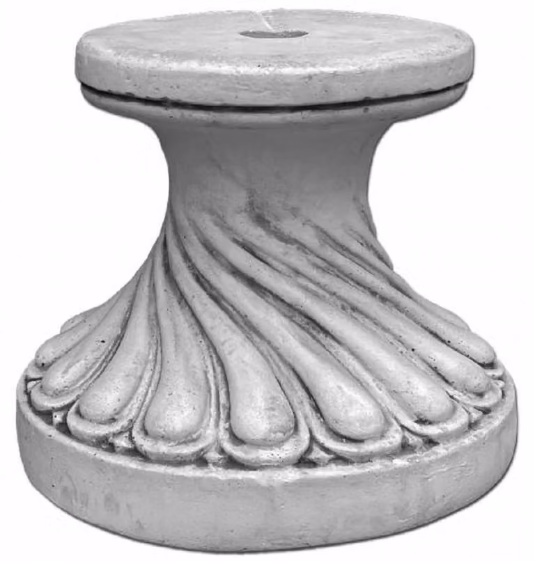 Casa Padrino Piedistallo barocco grigio Ø 39 x H. 34 cm - Magnifico piedistallo da giardino in stile barocco - Piedistallo rotondo in pietra per la decorazione del giardino - Accessori barocchi per la decorazione del giardino - Accessori barocchi per la d