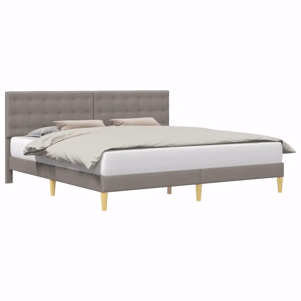 Struttura letto con testiera e giroletto DESIGN IN in tessuto color tortora L/P: 200 x 200 cm – 2