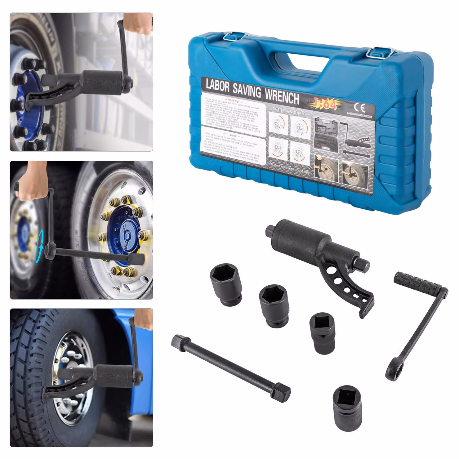 Chiave dinamometrica per moltiplicatori di coppia - 4800 Nm - Rapporto di trasmissione: 1:64 - Acciaio legato - Colore: nero - Adatta per camion e camper