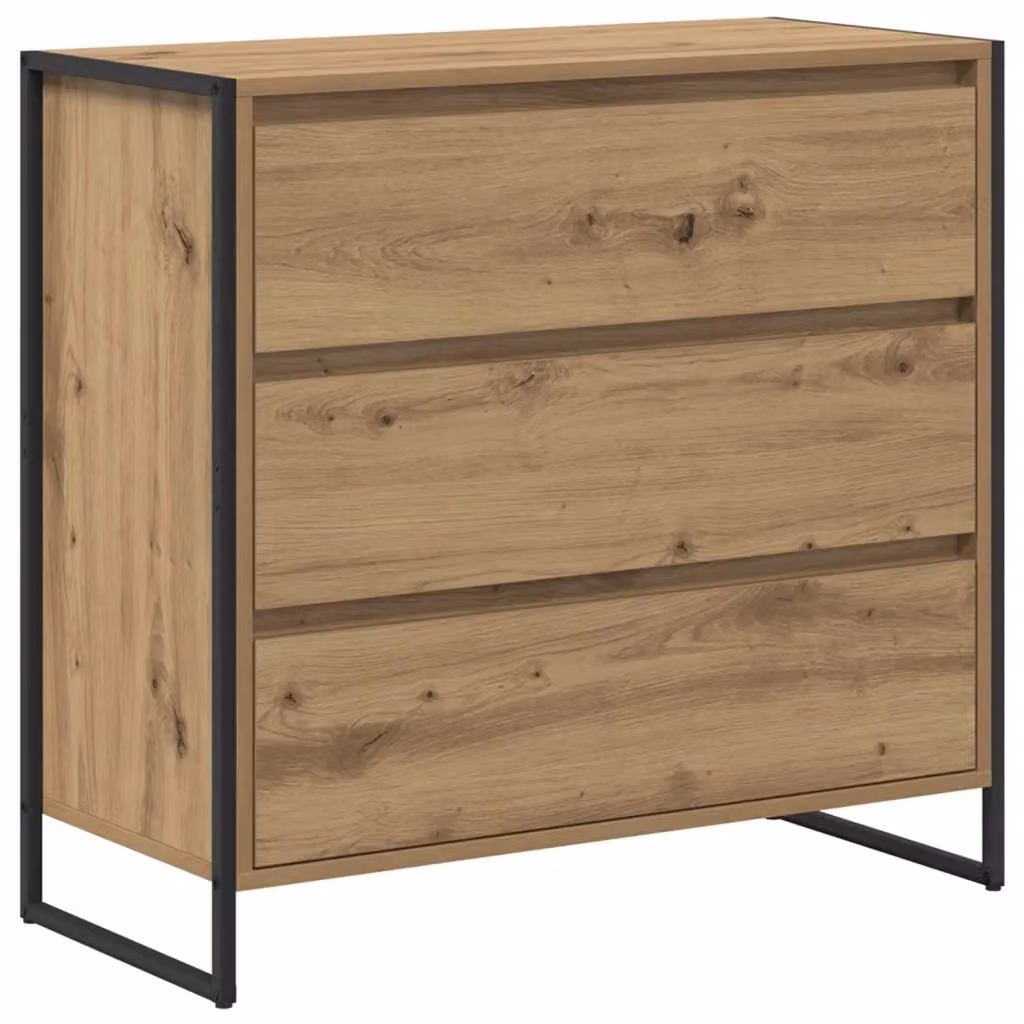 Credenza in stile industrial vidaXL in legno e metallo color rovere, L/P/H: 79 x 36 x 75.5 cm – 2