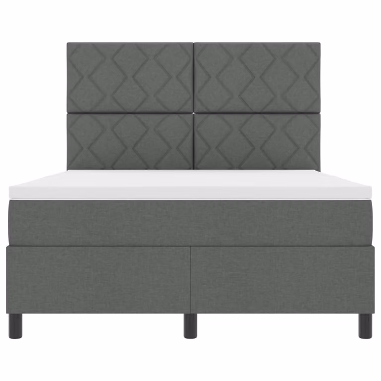 vidaXL Letto a molle moderno con illuminazione LED sottostante e cassetti, Grigio, 160 x 200 cm