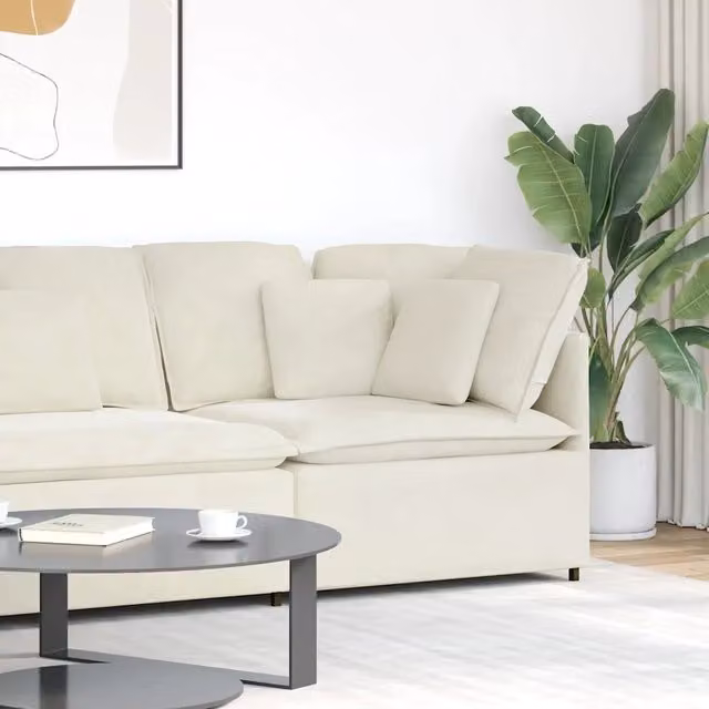 Modulo Angolare Divano Modulare vidaXL con Cuscini Beige L: 100 cm