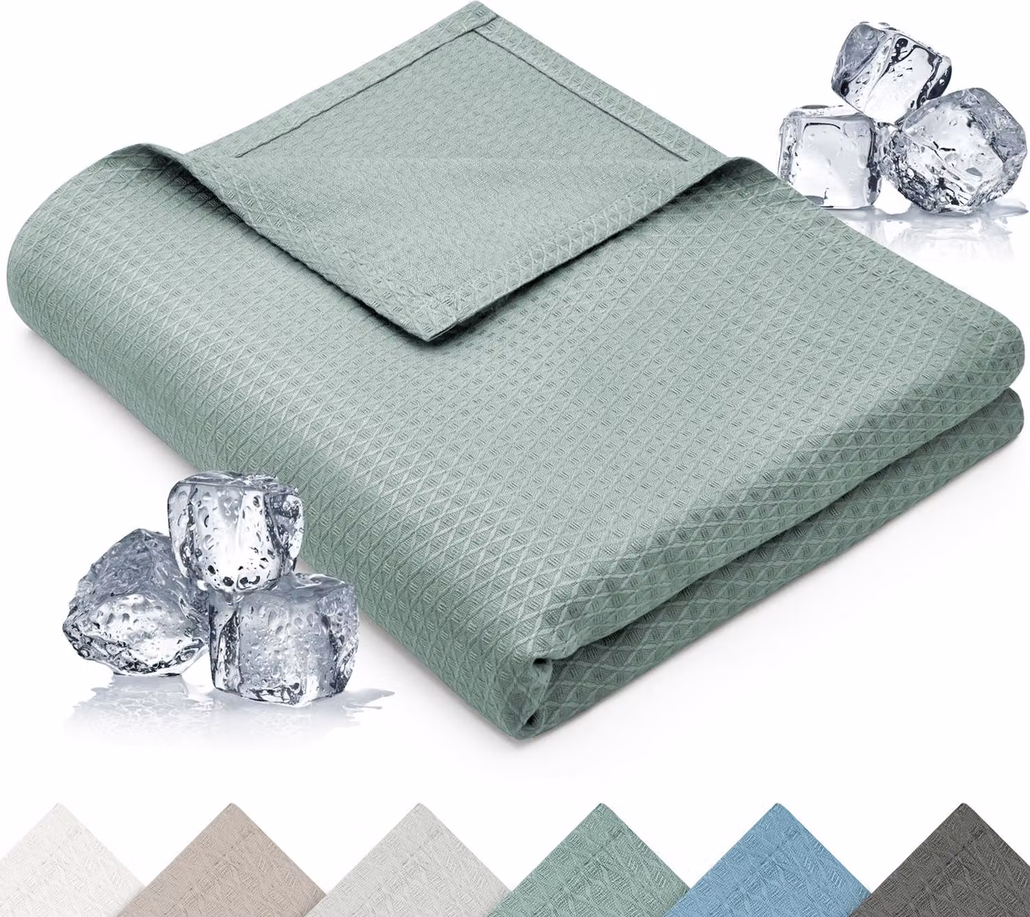 Coperta rinfrescante Blumtal 200x230 cm - Coperta estiva in bambù per divano e letto, traspirante e rinfrescante - verde, ideale come coperta da viaggio - verde