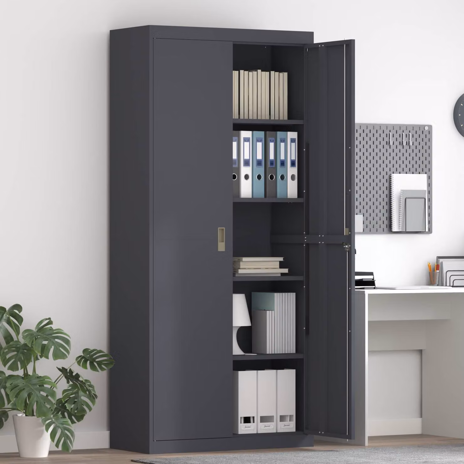 vidaXL Armadio Antracite 90 x 40 x 200 cm Acciaio