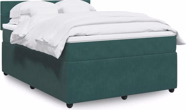Maison Exclusive - Giroletto a Molle con Materasso Verde Scuro 160x200 cm Velluto