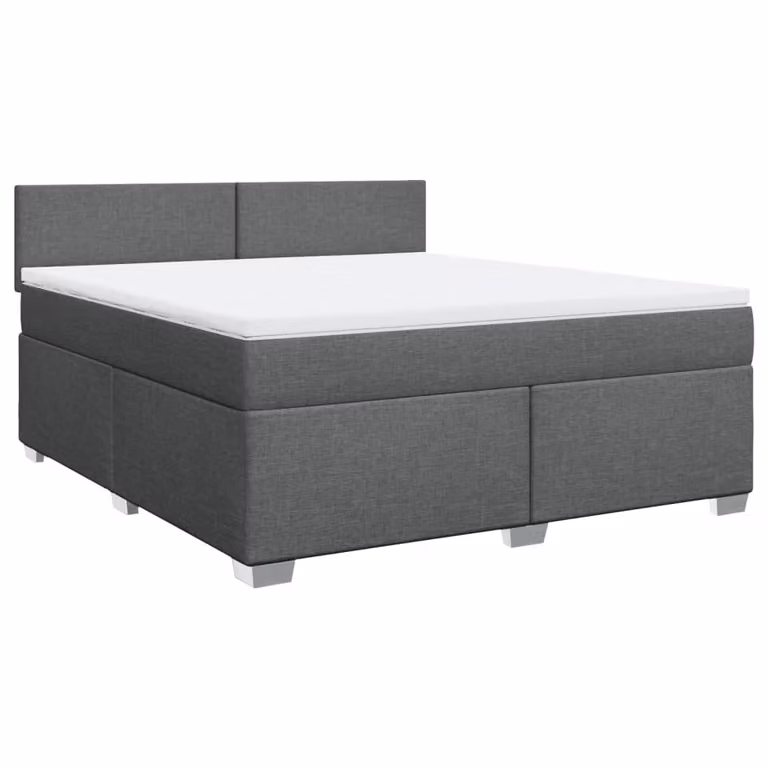 Giroletto a Molle con Materasso Grigio Scuro 180x200 cm Tessuto