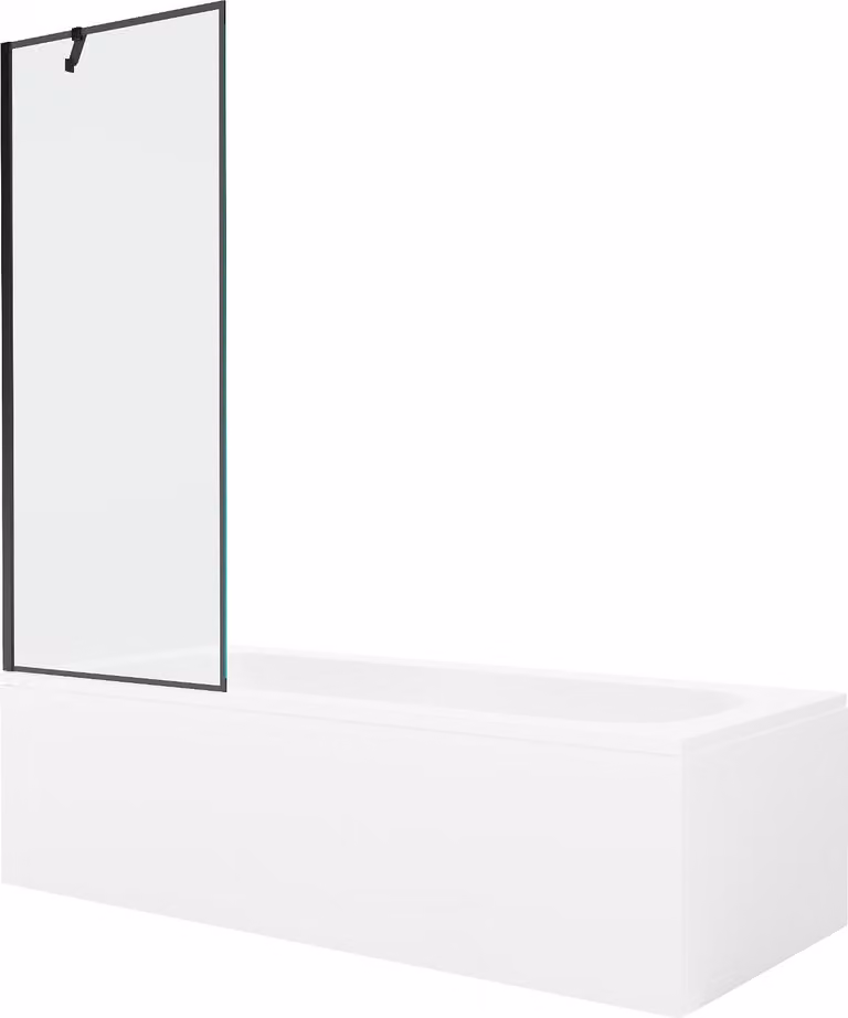Mexen Vega vasca rettangolare 150 x 70 cm con rivestimento e schermo a 1 anta 70 cm, motivo nero - 550115070X9507007070