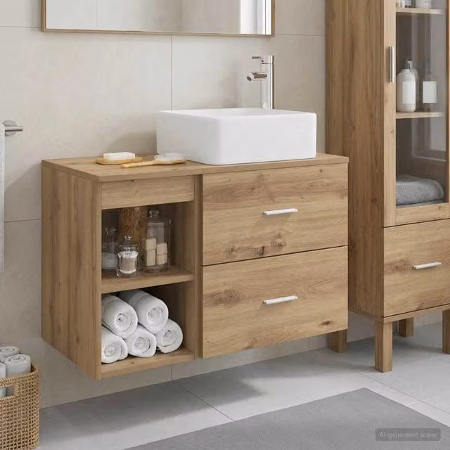 Set di mobili per il bagno 2 pz Rovere Artigianale 3403903
