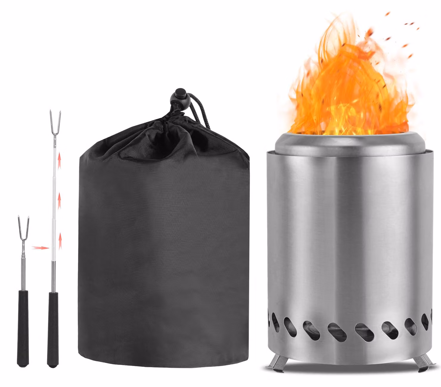 Piccolo braciere da giardino, bracieri senza fumo, caminetto da esterno, piccola cesta per il fuoco ideale per pellet, legna da barbecue