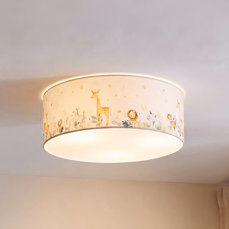Plafoniera soffitto Kids Print Duolla, Multicolore, Cameretta, Tessuto / Stoffa / Seta, Plafoniera