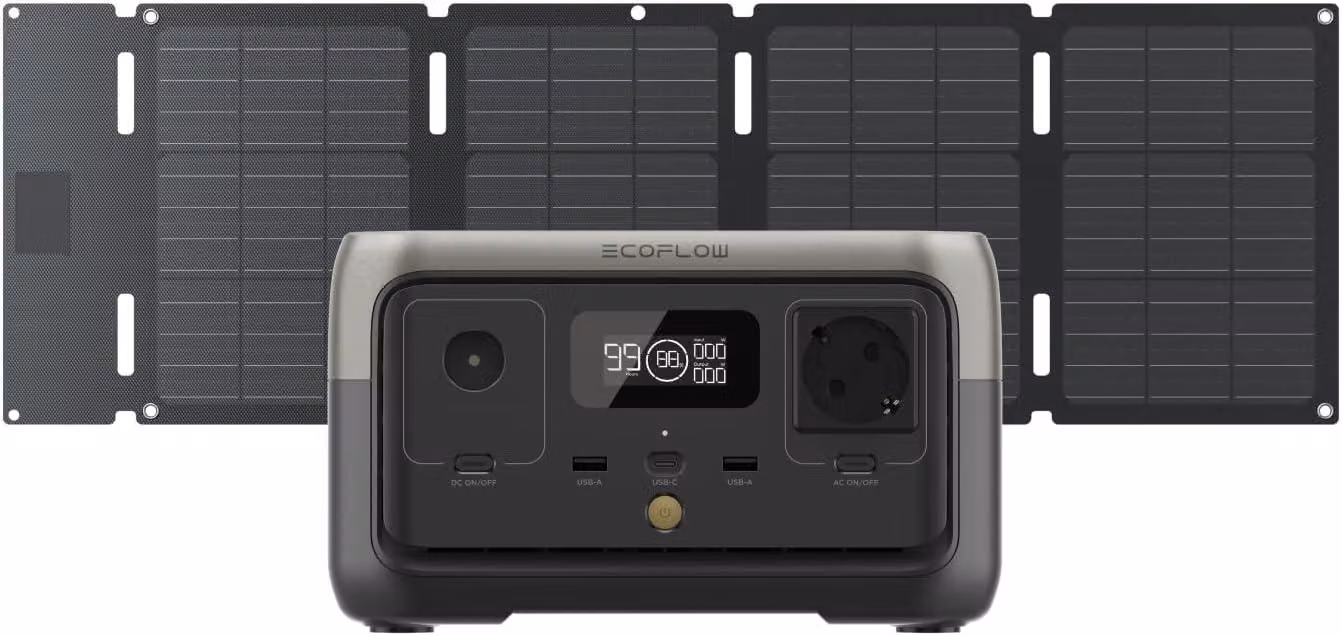 ECOFLOW Centrale Elettrica Portatile RIVER 2 batteria LiFeP04 da 256 Wh ricarica rapida in 1 ora, uscita fino a 600 W
