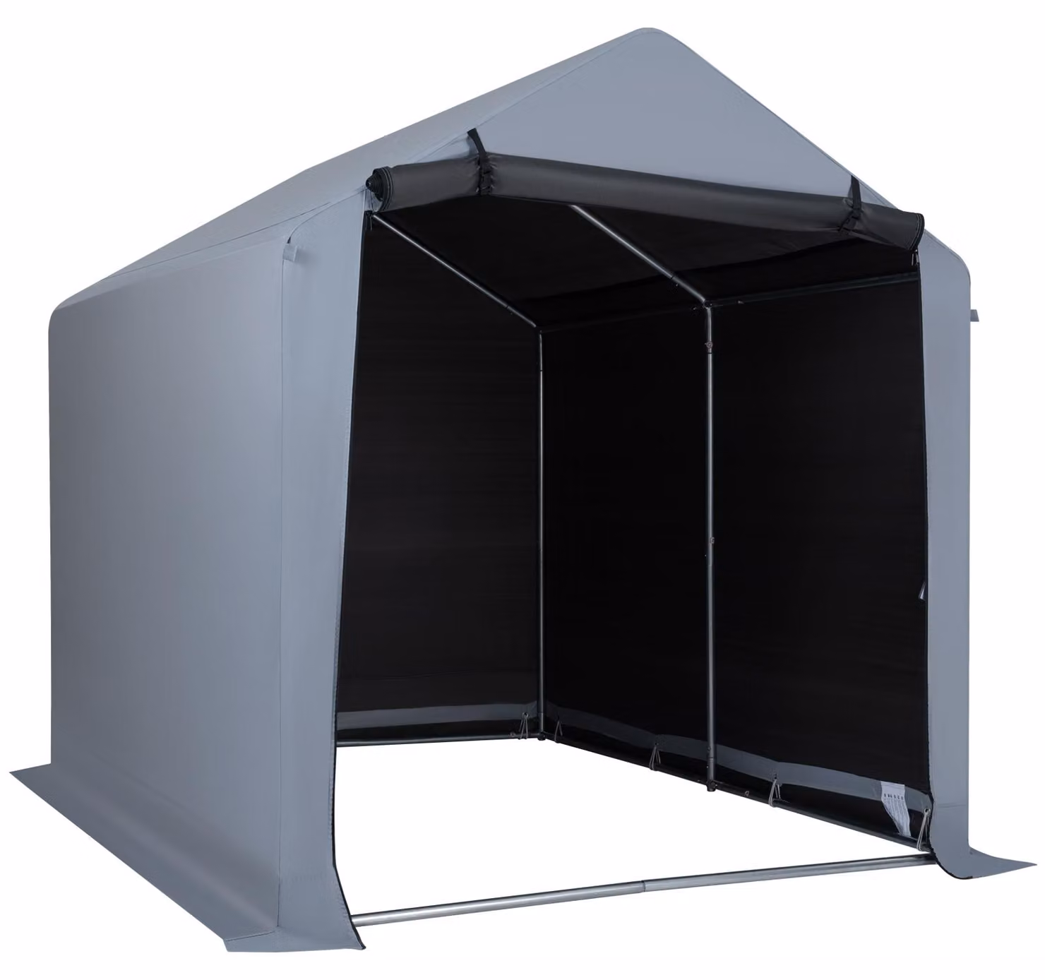 COSTWAY, garage per biciclette impermeabile, capanno per attrezzi con porta a rullo e cerniera e struttura in metallo, tenda per il deposito di attrezzi e mobili da giardino, dimensioni 158x218x177 cm
