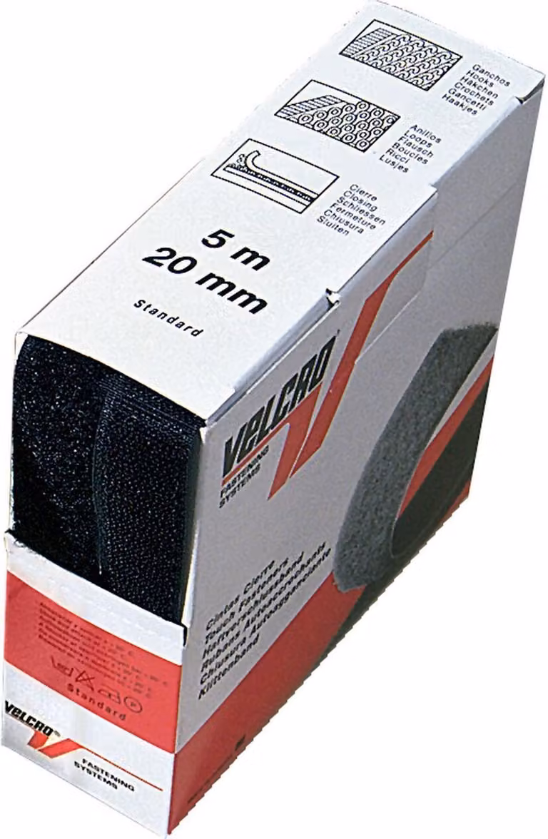 Gancio e anello in velcro da 5 m, SK, nero