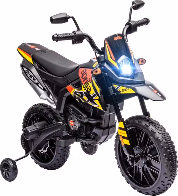 Moto Elettrica AIYAPLAY per Bambini da 37-96 Mesi con 12V Doppi Motori e Rotelle Rimovibili, Giallo – 1