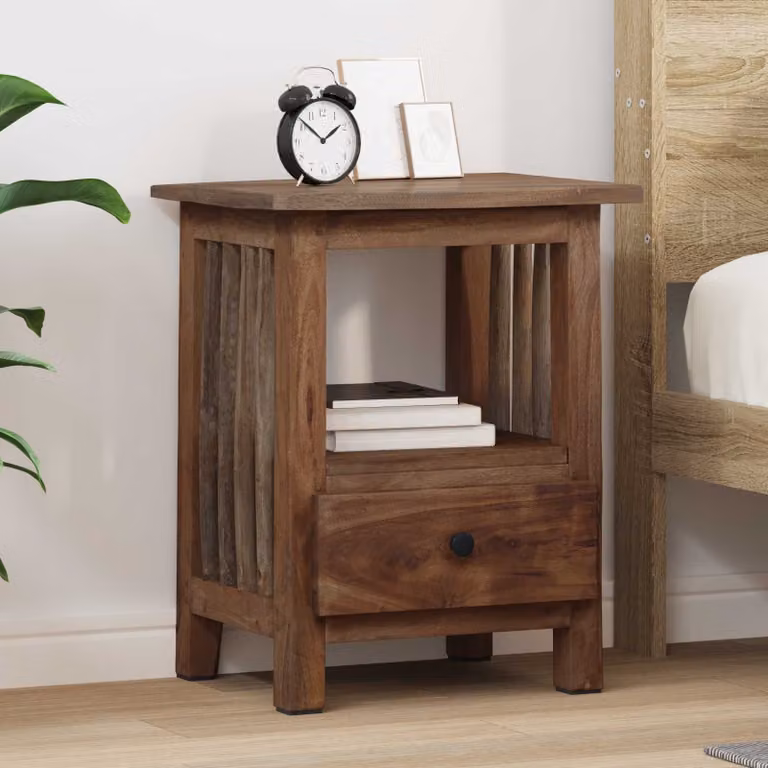 vidaXL Comodino Marrone 30 x 30 x 47 cm Legno Recuperato Massello