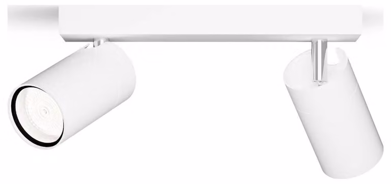 Philips Faretto da soffitto/parete Idris, 2×, Faretto per binario, GU10, 2 lampadine, LED, 220-240 V, Bianco