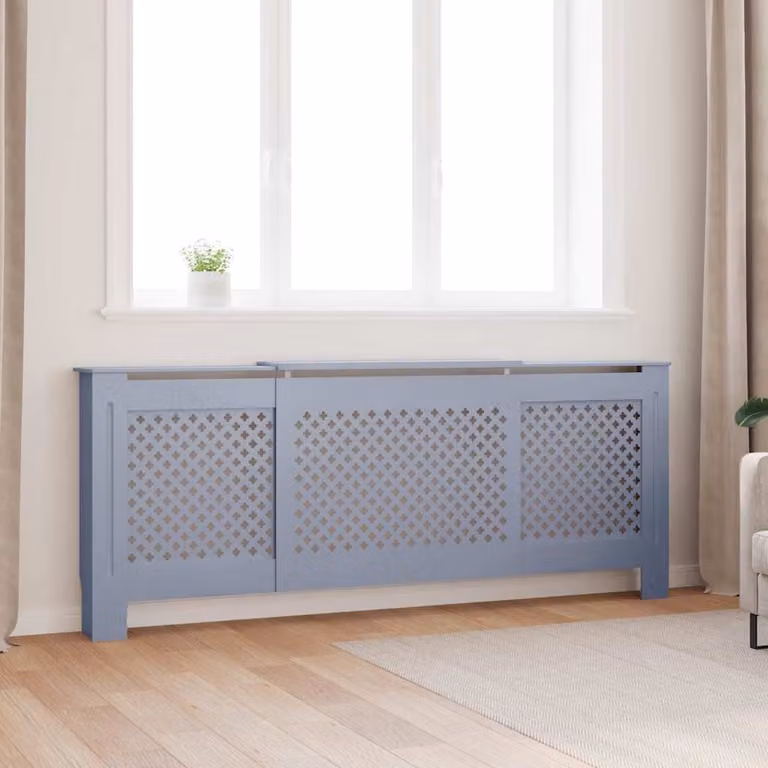 Copertura per radiatore vidaXL in MDF grigio, L: 205 cm, H: 81,5 cm, P: 20,5 cm
