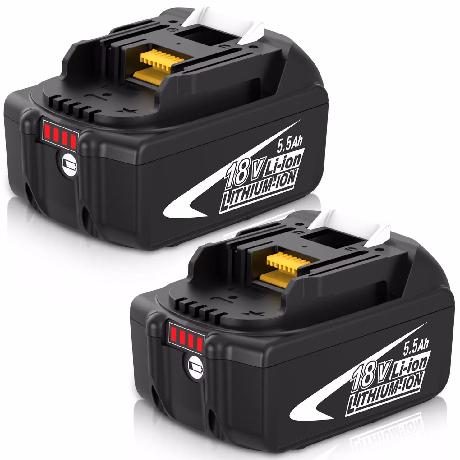 2 batterie di ricambio da 18V e 5,5 Ah per utensili elettrici
