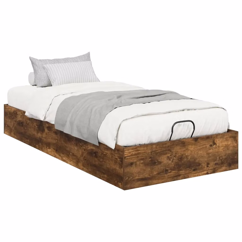 Letto ottomano vidaXL in legno ingegnerizzato Rovere Fumé Marrone L: 200 cm, P: 100 cm, H: 25 cm – 2