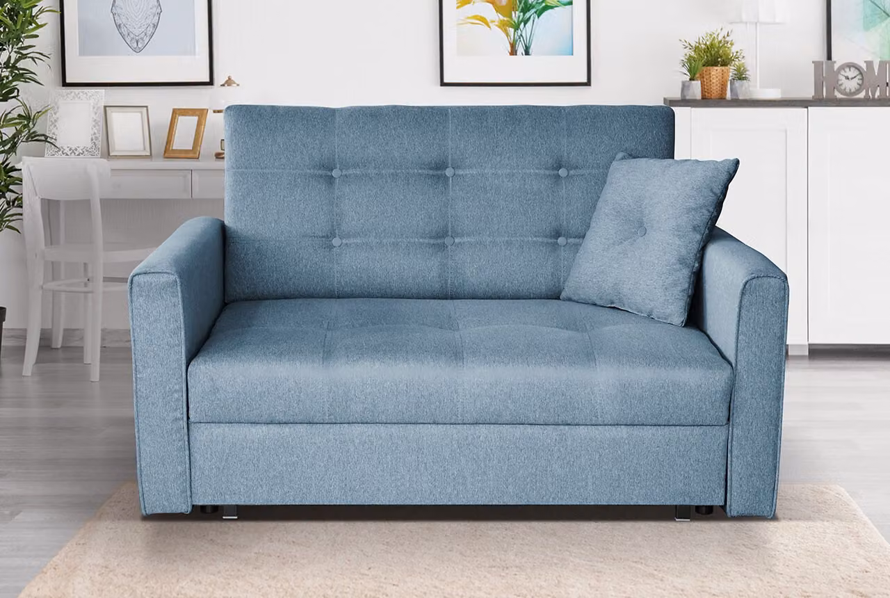 MIRJAN24 Divano letto Viva Lux II, elegante divano imbottito del produttore, divano a due posti con funzione letto e rete (Tatum 278)