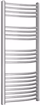 Scaldasalviette da bagno INBAGNO in acciaio curvo colore argento, L: 55 cm, H: 120 cm, interasse 50 cm
