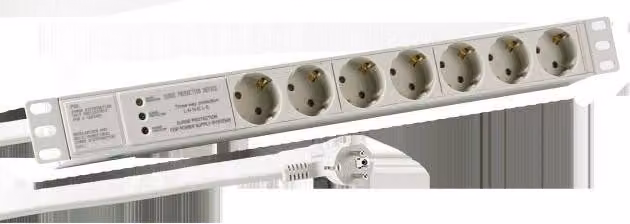 EFB EK631DE.3GR EFB 19" 1HE Steckdosenleiste 7xCEE 7/3, ÜSS, Alu grau