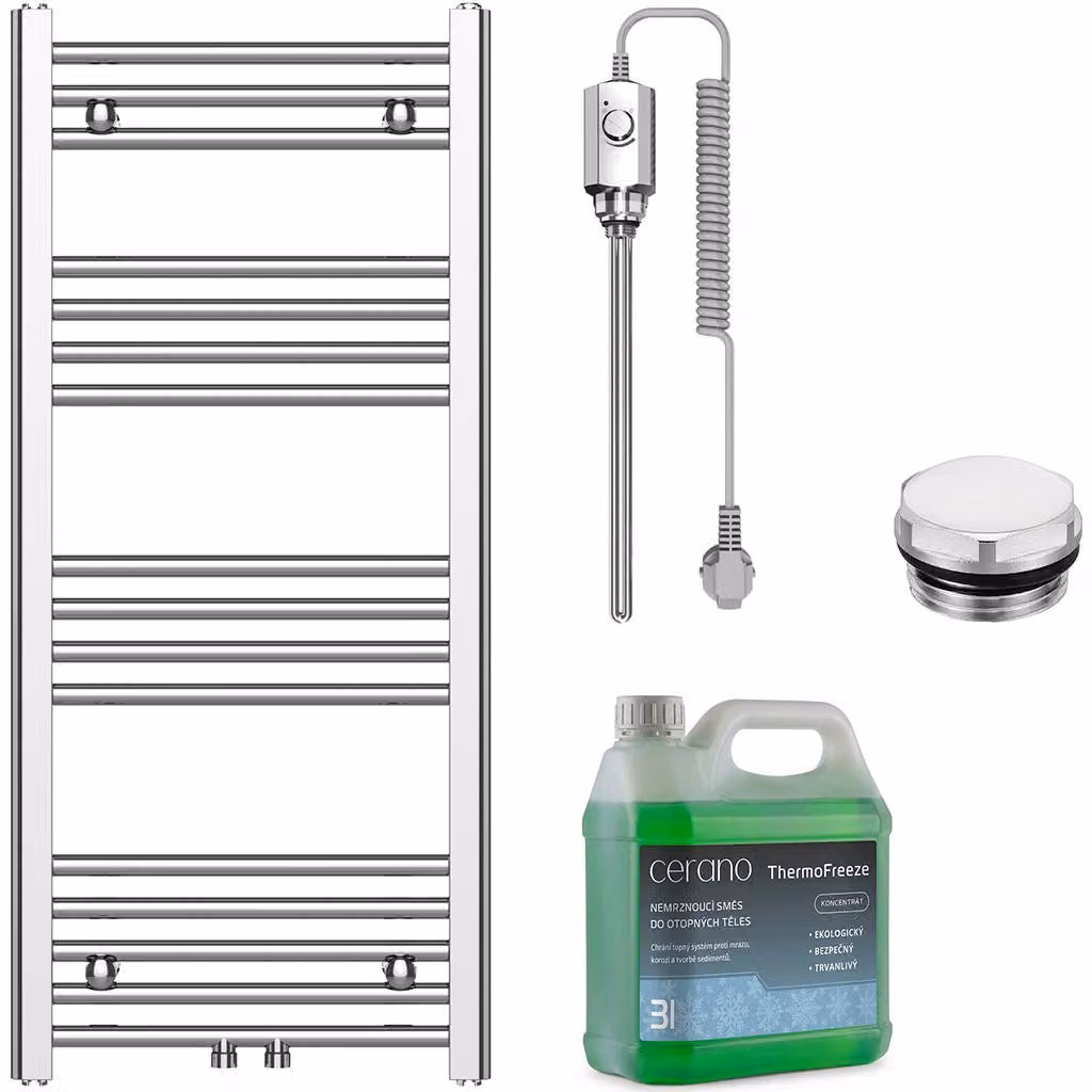 Set di radiatori elettrici da bagno Benito - 300W - cromato - 1000x450 mm