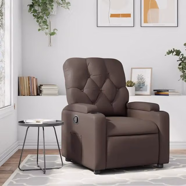 Poltrona Reclinabile Relax vidaXL in Similpelle Marrone con Braccioli e Regolazione Manuale
