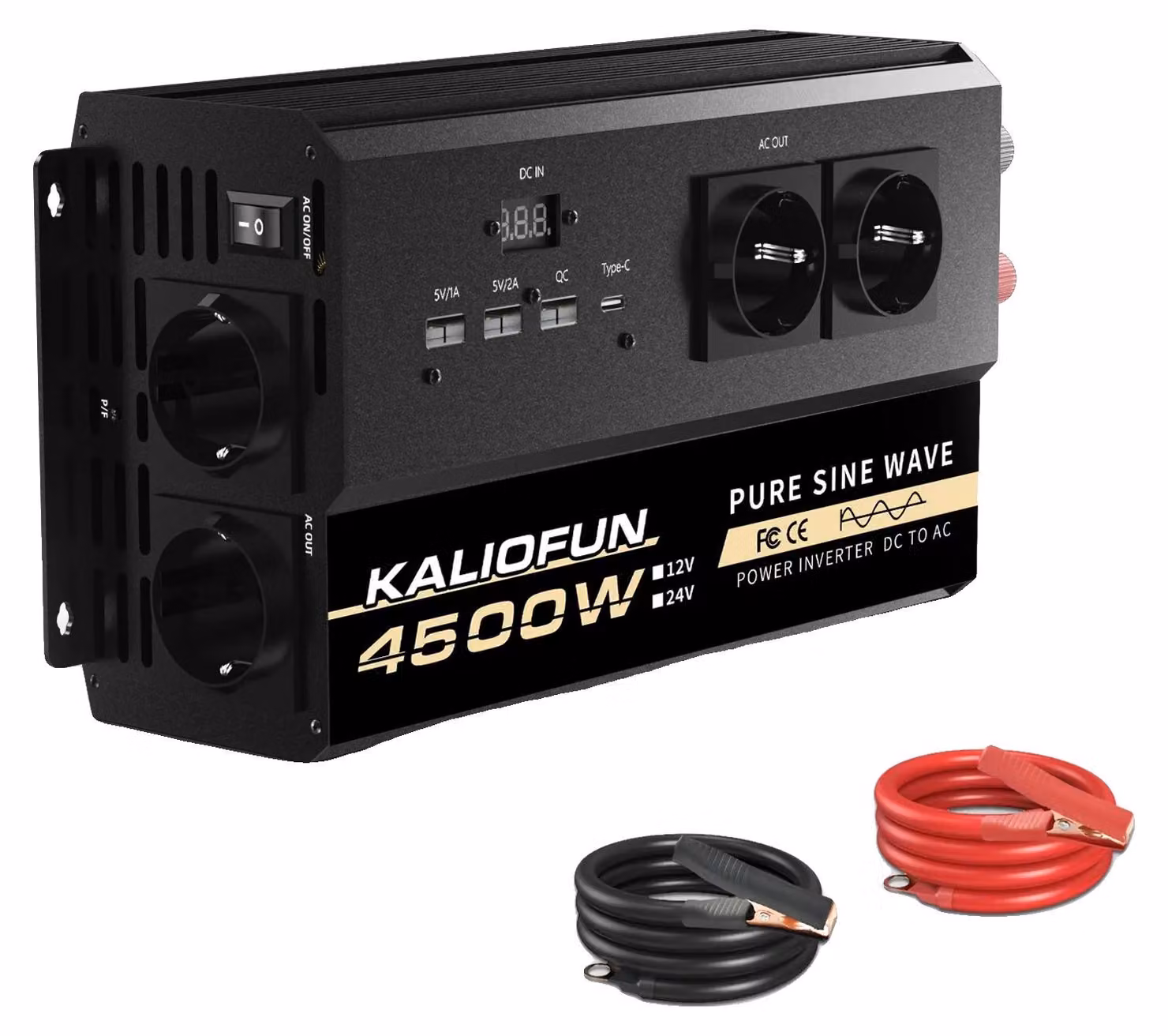 Inverter, con protezione da sovraccarico, adatto per automobili e elettrodomestici, 12V-4500W-220V