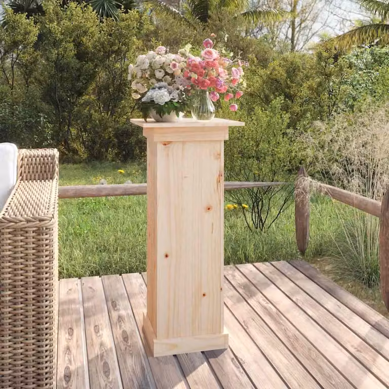 vidaXL Portafiori in Legno di Pino Massello, Stile Rustico, Marrone/Beige, L/P/H: 40 x 40 x 90 cm