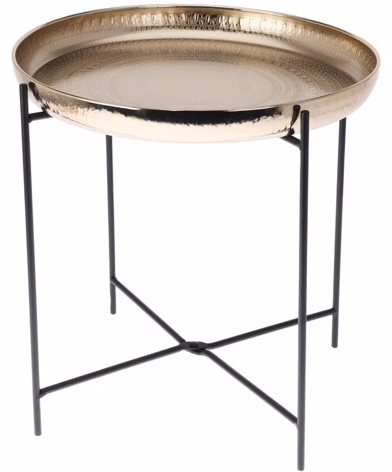 Tavolino in metallo, Ø 35 cm, oro