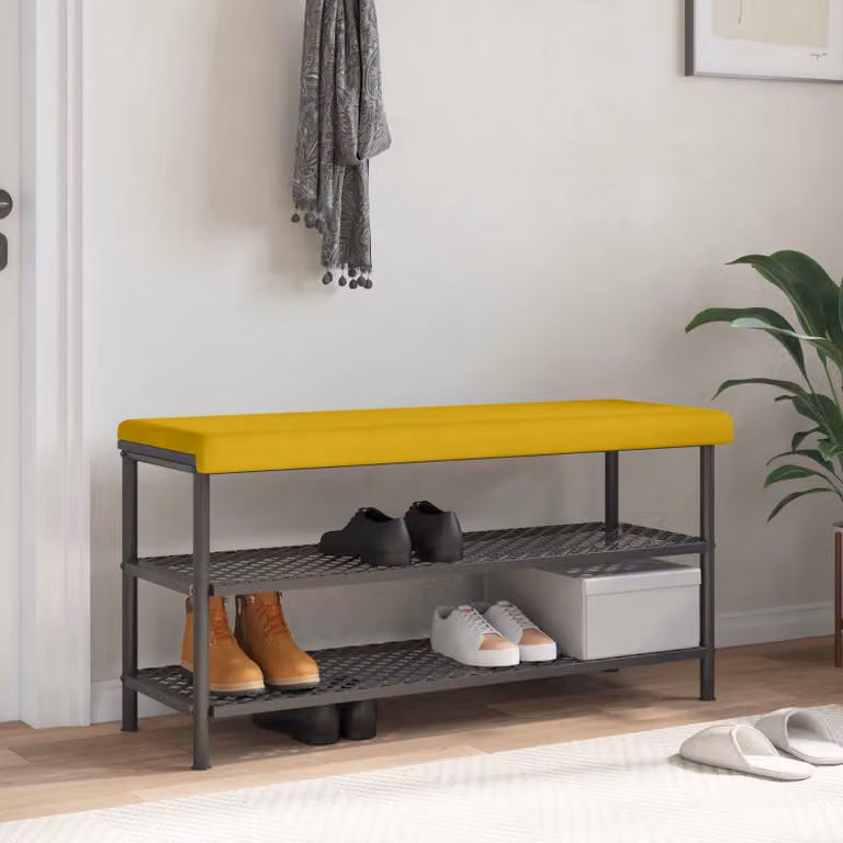 vidaXL Cuscino per panchina in velluto giallo con imbottitura in schiuma, L 110 cm x P 35 cm