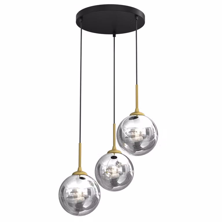 Milagro REFLEX MLP8416, lampadario a sospensione, nero/oro