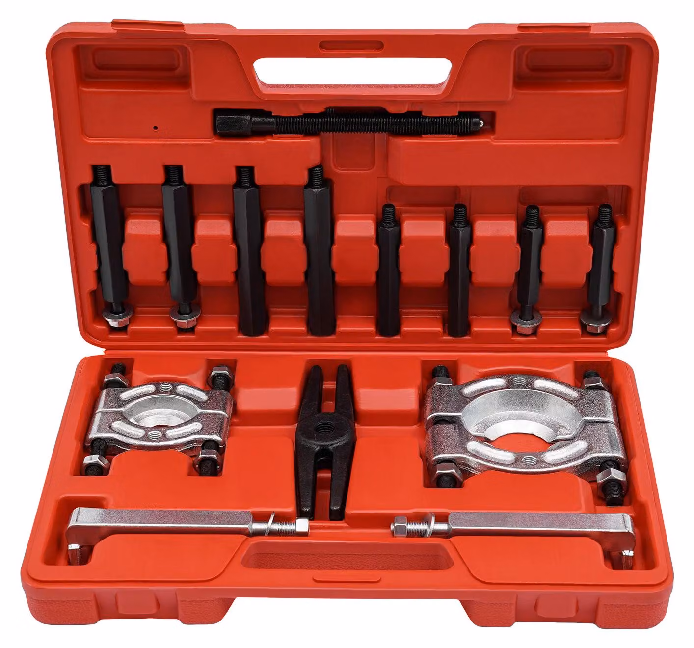 Set di estrattori per cuscinetti - 14 pezzi - utensile per la rimozione dei cuscinetti - Acciaio al carbonio 45 - dischi da 30–50 mm e 75–95 mm - con custodia
