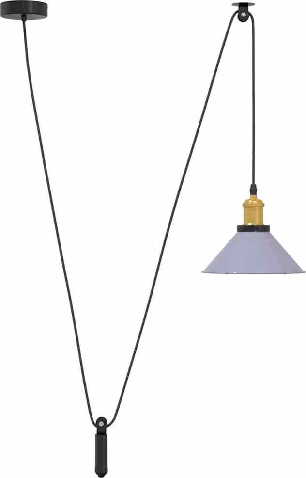 Lampada Sospensione Regolabile E27 Grigio Lucido Ø22 cm Metallo