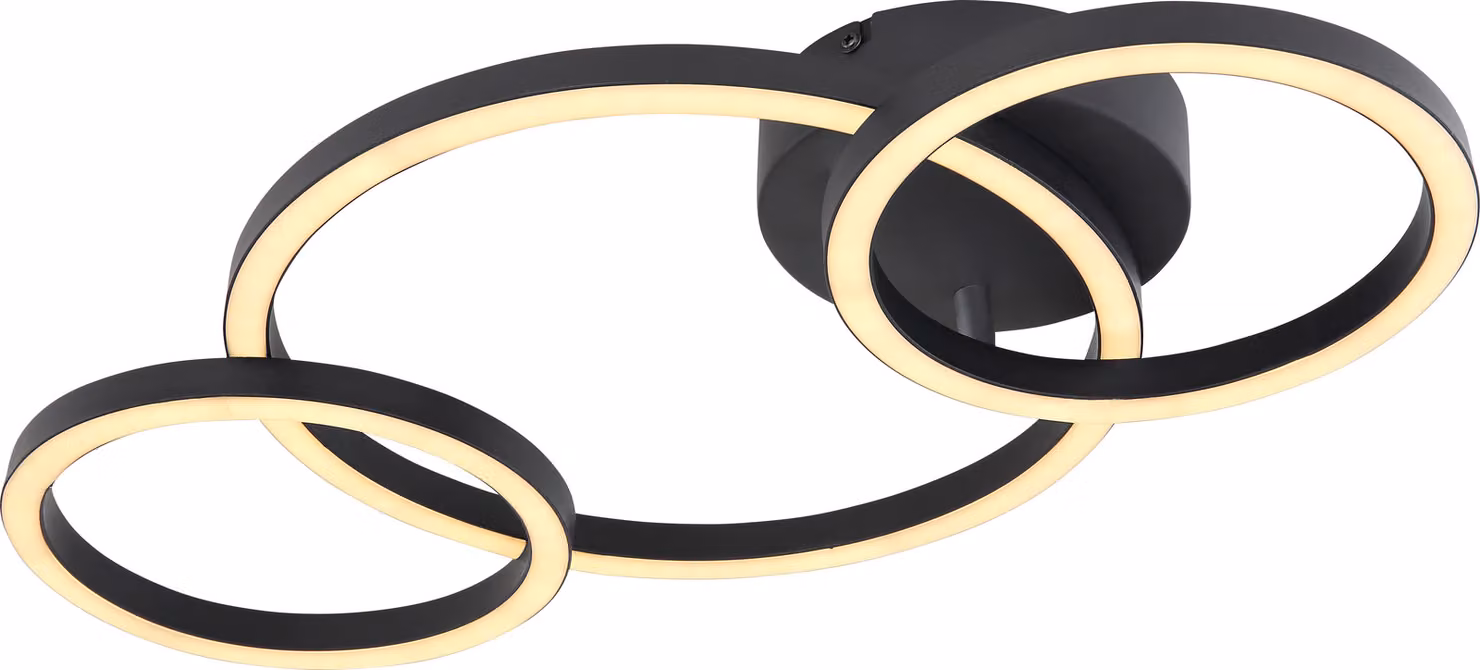 Globo Lighting plafoniera in metallo nero, LED