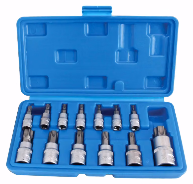 Set bussole con inserti Torx, da T8-T60 ,in acciaio Cr-V, 13 pezzi