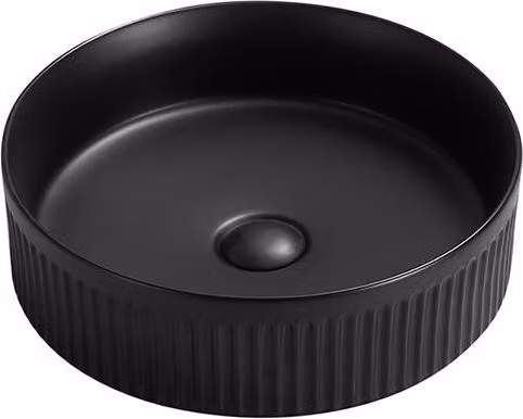 Mexen Grovo lavandino da appoggio scanalato 39 x 39 cm, nero opaco - 22303985