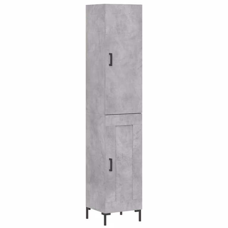 Credenza Grigio Cemento 34,5x34x180 cm in Legno Multistrato