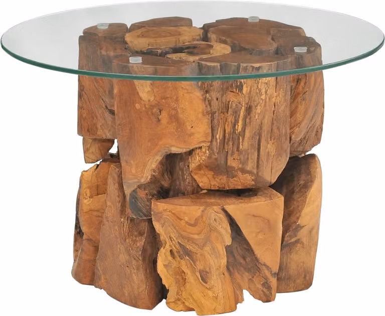 The Living Store tavolino in teak massiccio driftwood 60 cm
