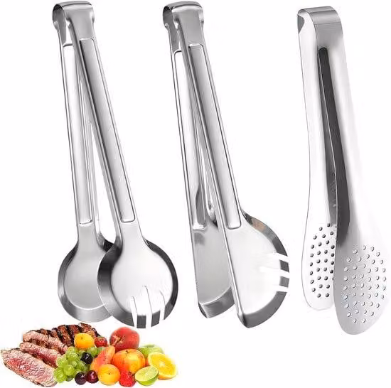 Set in acciaio inossidabile - 24 cm - Ideale per insalate, barbecue e servizio