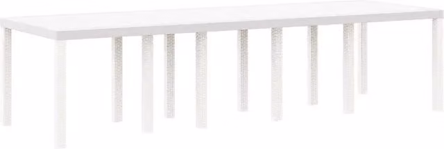Tavolo da Giardino | Tavolino da esterno Bianco 300 x 100 x 73 cm polyrattan