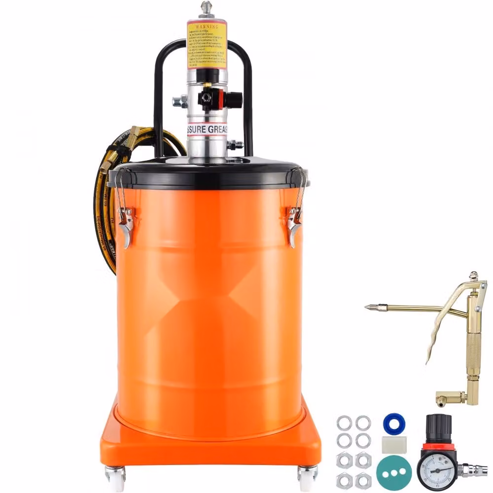 Pompa per grasso 40L ad aria - Pompa per grasso 0,6-0,8 MPa in alluminio pressofuso -20-100℃ - Temperatura di esercizio, - Pompa per grasso pneumatica attacco NPT - Pompa per grasso - Adatta per grasso 0-3#.
