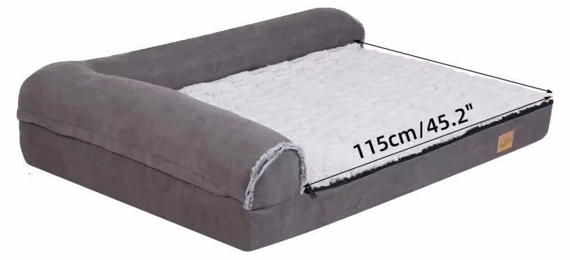 Cuccia per cani, rivestimento in peluche morbido, copertina removibile e lavabile, taglia 2XL, dimensioni 135x100x28 cm