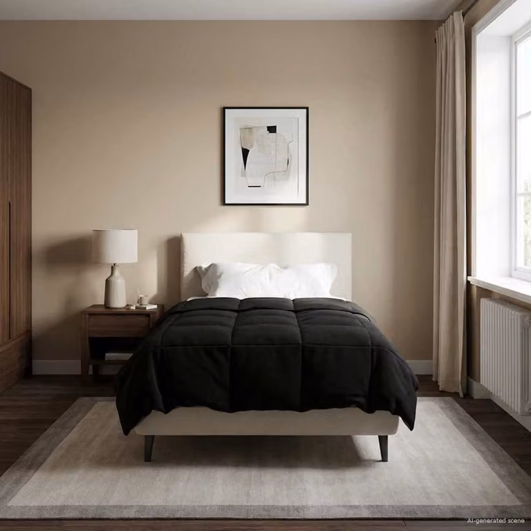 vidaXL Piumone Invernale in Microfibra Traspirabile e Reversibile, Nero, 155 x 220 cm