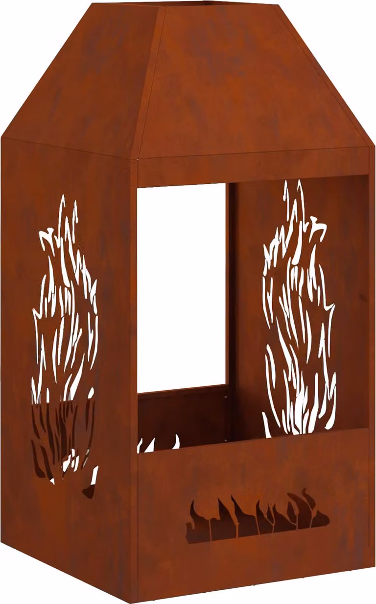 Focolare Marrone 50 x 50 x 100 cm Acciaio CorTen
