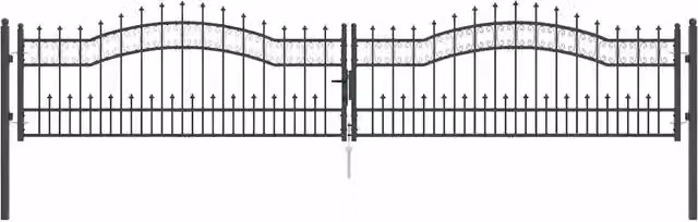 Cancello con Punta a Lancia KAMPEN 404 x 75 cm Acciaio Grigio CFW6962732