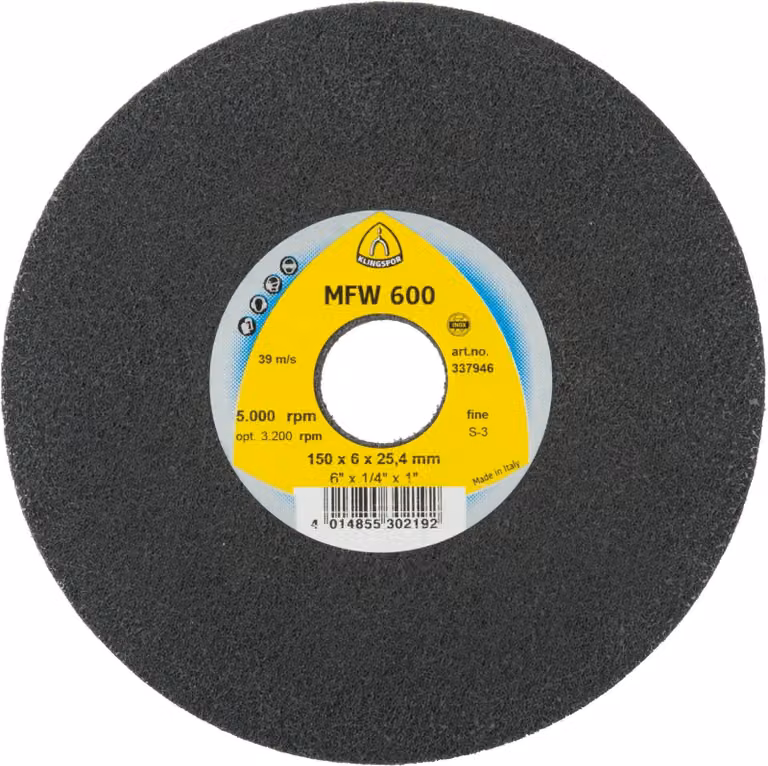 MFW 600 compact disc, 150 x 6 x 25,4 mm carburo di silicio fine, 337946