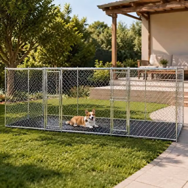 Dog Cage Silver 800 X 200 X 200 Cm Galvanized Steel