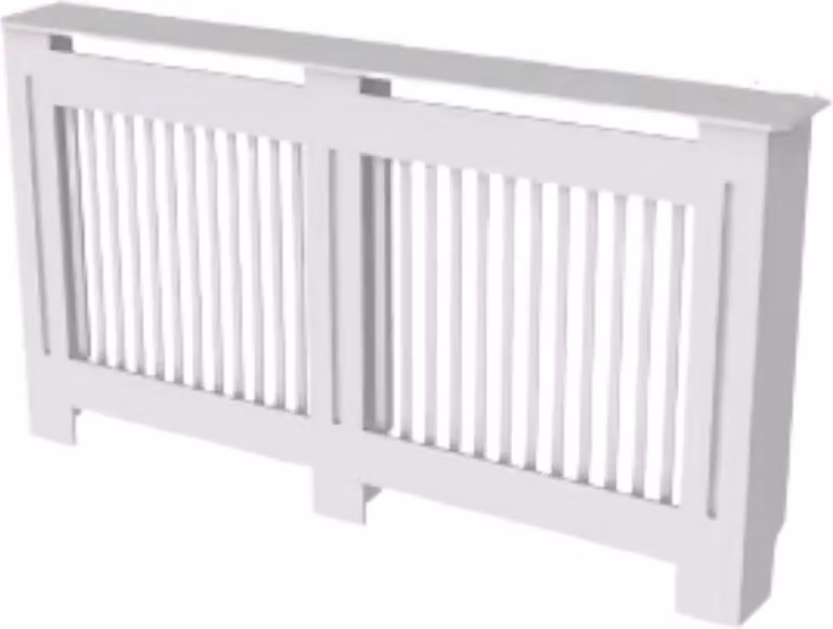 Copriradiatore Valora - 152x92 cm - Coperchio a doghe verticali - MDF - Elegante - Bianco